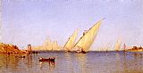 Sanford Robinson Gifford Famous Paintings - Fishing Boats Coming into Brindisi Harbor